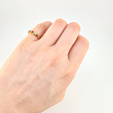 Channel Ring with Fuchsia, Green, Yellow Sapphires 95pts 1.95g / Size 4 1/2 Yellow Gold 18K