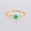 Solitaire Ring Six Prongs Emerald 10pts 0.85g / T5 1/4 Yellow Gold 18K
