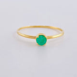 Solitaire Basket Emerald Ring 16pts 1.1g / T7 Yellow Gold 18K