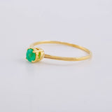 Solitaire Basket Emerald Ring 16pts 1.1g / T7 Yellow Gold 18K