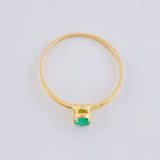 Solitaire Basket Emerald Ring 16pts 1.1g / T7 Yellow Gold 18K