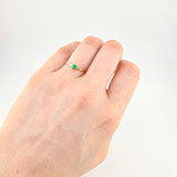 Solitaire Basket Emerald Ring 16pts 1.1g / T7 Yellow Gold 18K