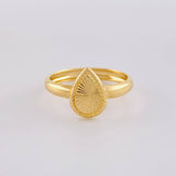 Diamond Cut Drop Ring 1.05g / T8 1/4 Yellow Gold 18K