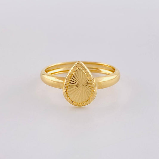 Diamond Cut Drop Ring 0.95g / T5 1/4 Yellow Gold 18K