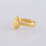 Diamond Cut Drop Ring 0.95g / T5 1/4 Yellow Gold 18K