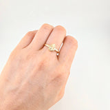 Diamond Cut Drop Ring 0.95g / T5 1/4 Yellow Gold 18K