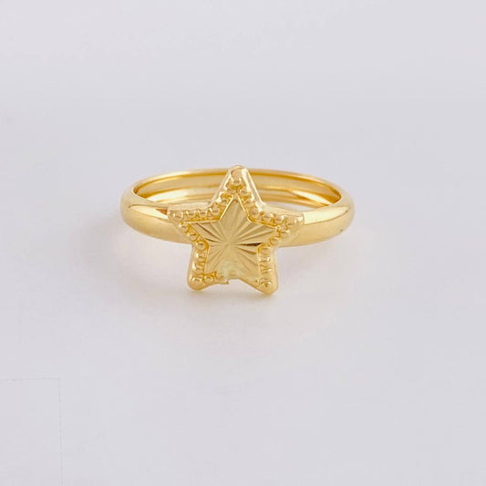 Diamond Cut Star Ring 1g / T5 1/4 Yellow Gold 18K