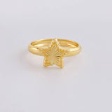 Diamond Cut Star Ring 1g / T5 1/4 Yellow Gold 18K