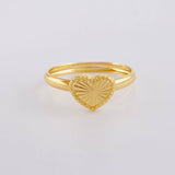Diamond Cut Heart Ring 1.05g / T9 1/2 Yellow Gold 18K