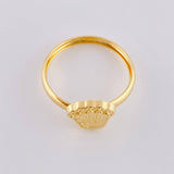 Diamond Cut Crown Ring 1.1g / T8 1/2 Yellow Gold 18K