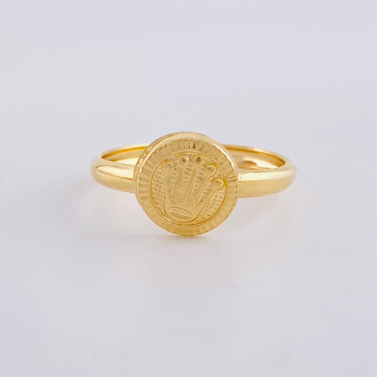 Circular Crown Diamond Cut Ring 1.1g / T5 1/2 Yellow Gold 18K