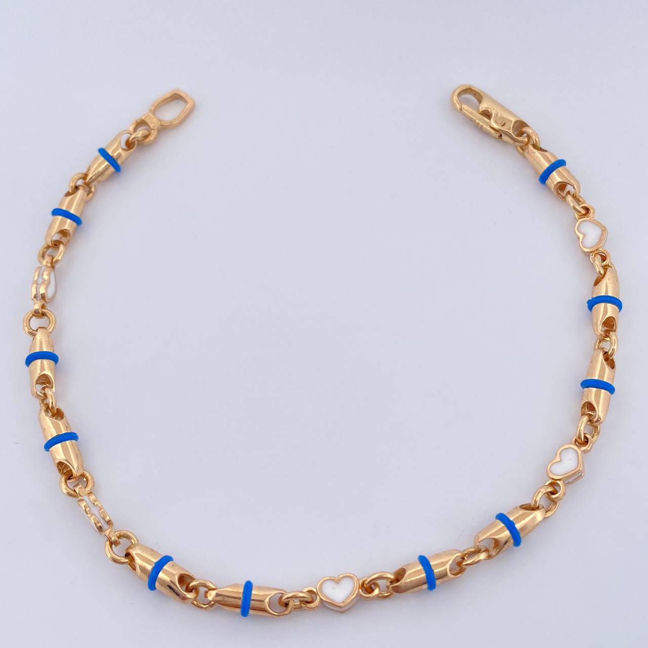 Pulso Rustica Corazones 8.1gr / 7 in / Oro Amarillo 18K $