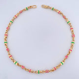 Tobillera Rustica Corazones 11.95gr / 10 1/2 in / Oro Amarillo 18K $