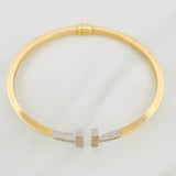Bracelet Double Hoop T 8.85g / 7 1/2 in / 2.9mm Two Yellow White Gold 18K