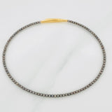 Diamond Cut Bracelet Hoop 2.75g / 7 in / 1.7mm Two-Tone Black Yellow 18K Gold