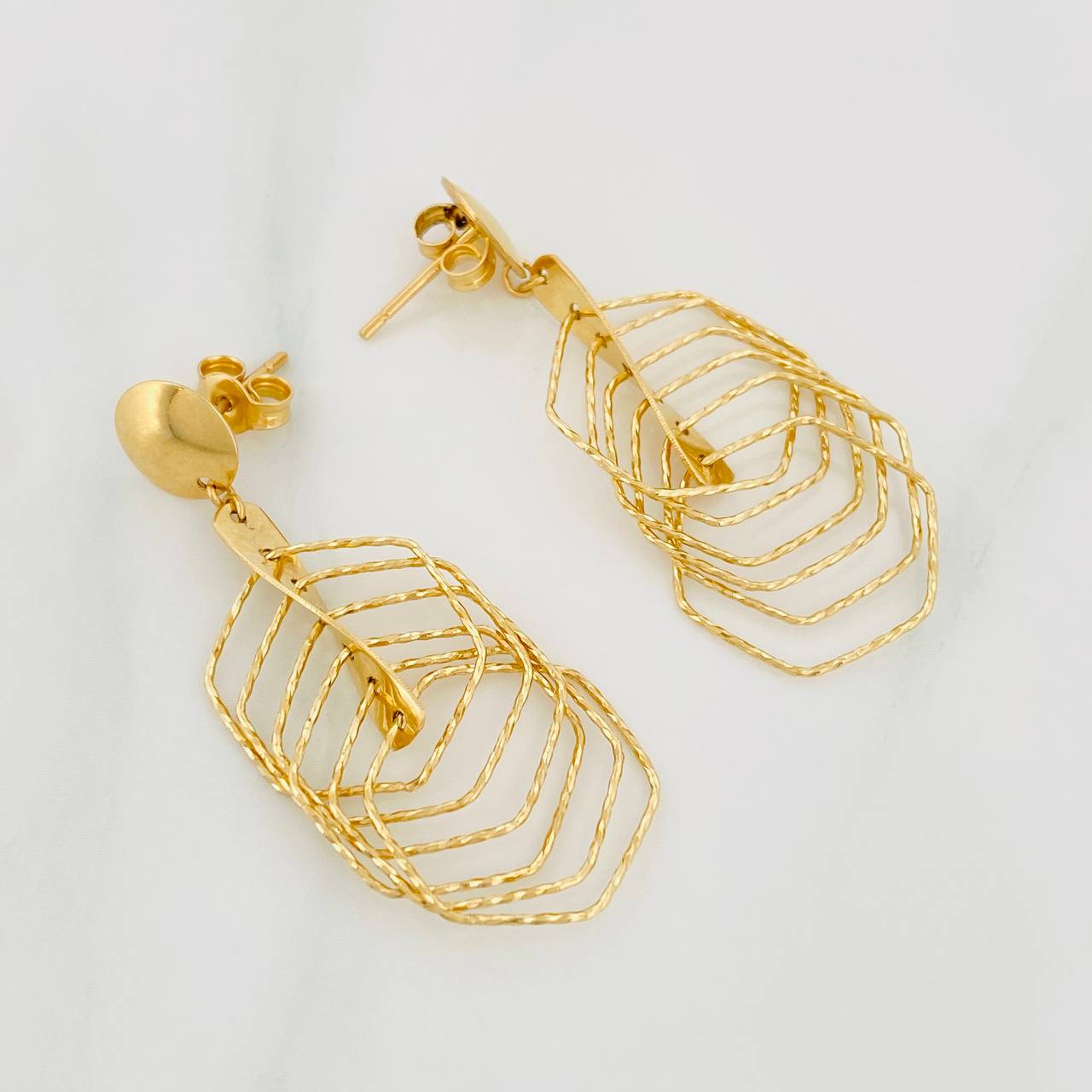 Stud Earrings Hexa 3.55g / in / 14.6mm Yellow Gold 18K