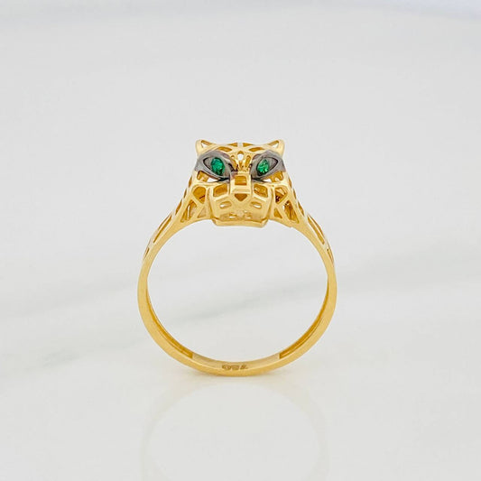 Anillo Pantera Filigrana 2.75g / T8 1/2 Dos Oros Negro Amarillo 18K