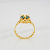 Panther Filigree Ring 2.75g / Size 8 1/2 Two-Tone Black Yellow 18K Gold