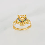 Panther Filigree Ring 2.75g / Size 8 1/2 Two-Tone Black Yellow 18K Gold