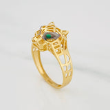 Panther Filigree Ring 2.75g / Size 8 1/2 Two-Tone Black Yellow 18K Gold