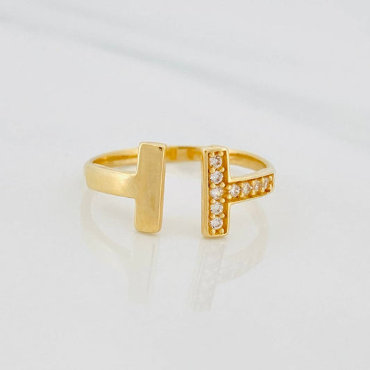 Double T Ring 1.45g / T6 Yellow Gold 18K