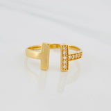 Double T Ring 1.45g / T6 Yellow Gold 18K