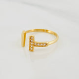 Double T Ring 1.45g / T6 Yellow Gold 18K