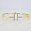 Bracelet Double Hoop T 8.85g / 7 1/2 in / 2.9mm Two Yellow White Gold 18K