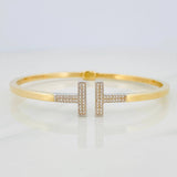 Bracelet Double Hoop T 8.85g / 7 1/2 in / 2.9mm Two Yellow White Gold 18K
