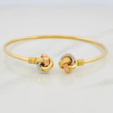 Bracelet Hoop Knot 4.3g / 7 1/2 in / 2.1mm Three Golds 18K
