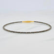 Diamond Cut Bracelet Hoop 2.75g / 7 in / 1.7mm Two-Tone Black Yellow 18K Gold