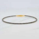 Diamond Cut Bracelet Hoop 2.75g / 7 in / 1.7mm Two-Tone Black Yellow 18K Gold