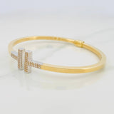 Bracelet Double Hoop T 8.85g / 7 1/2 in / 2.9mm Two Yellow White Gold 18K