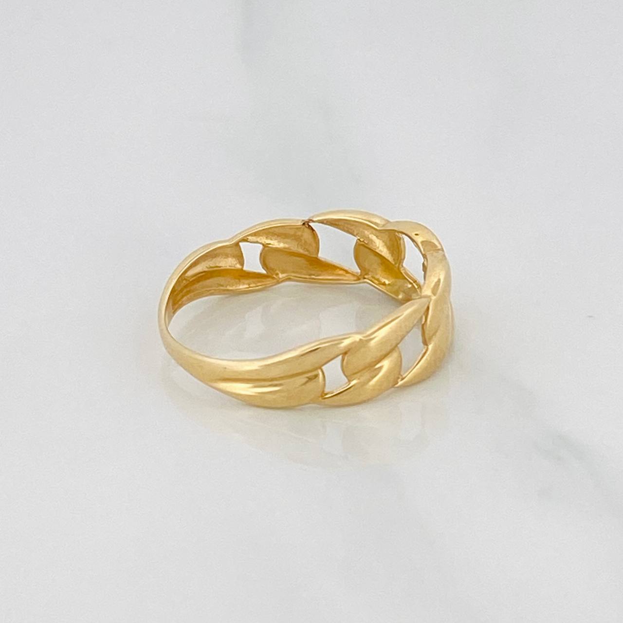 Anillo Eslabones Cubanos 1.55g / T6 1/2 Oro Amarillo 18K