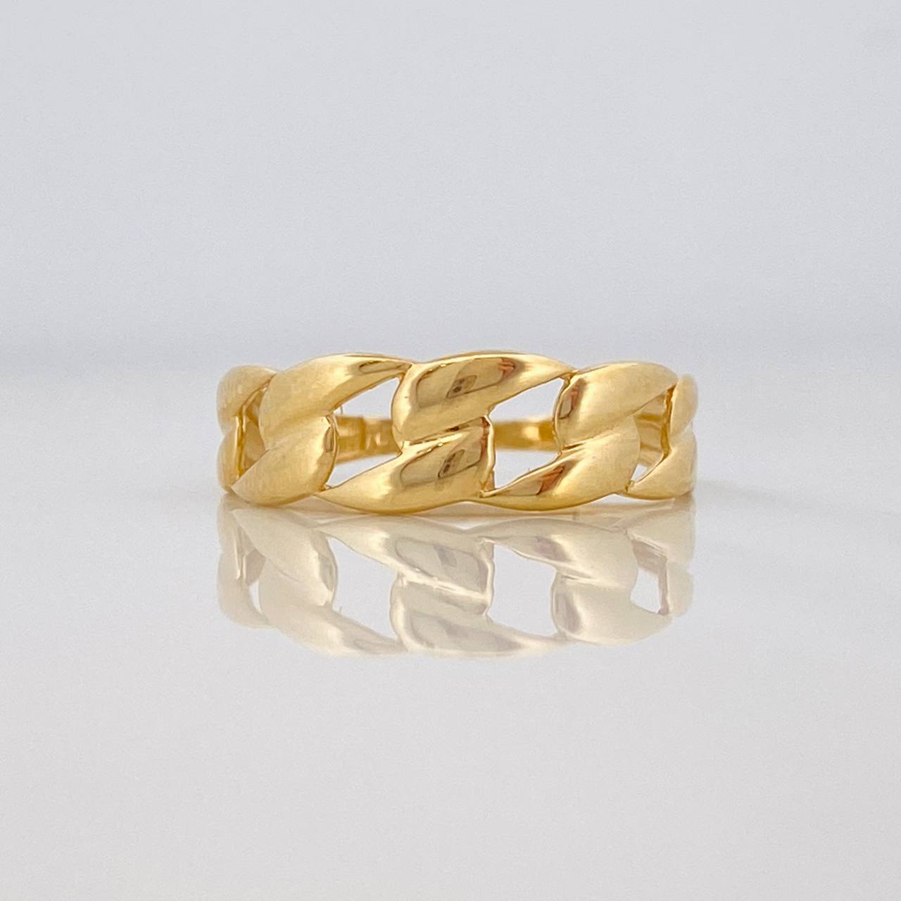 Anillo Eslabones Cubanos 1.55g / T6 1/2 Oro Amarillo 18K