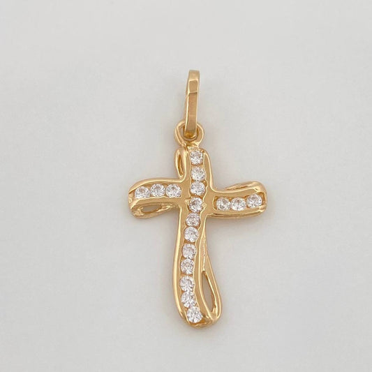 Dije Cruz Infinity 1.3g / 1 in Oro Amarillo 18K