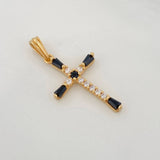 Dije Cruz Bicolor 1.7g / 1 1/4 in Oro Amarillo 18K