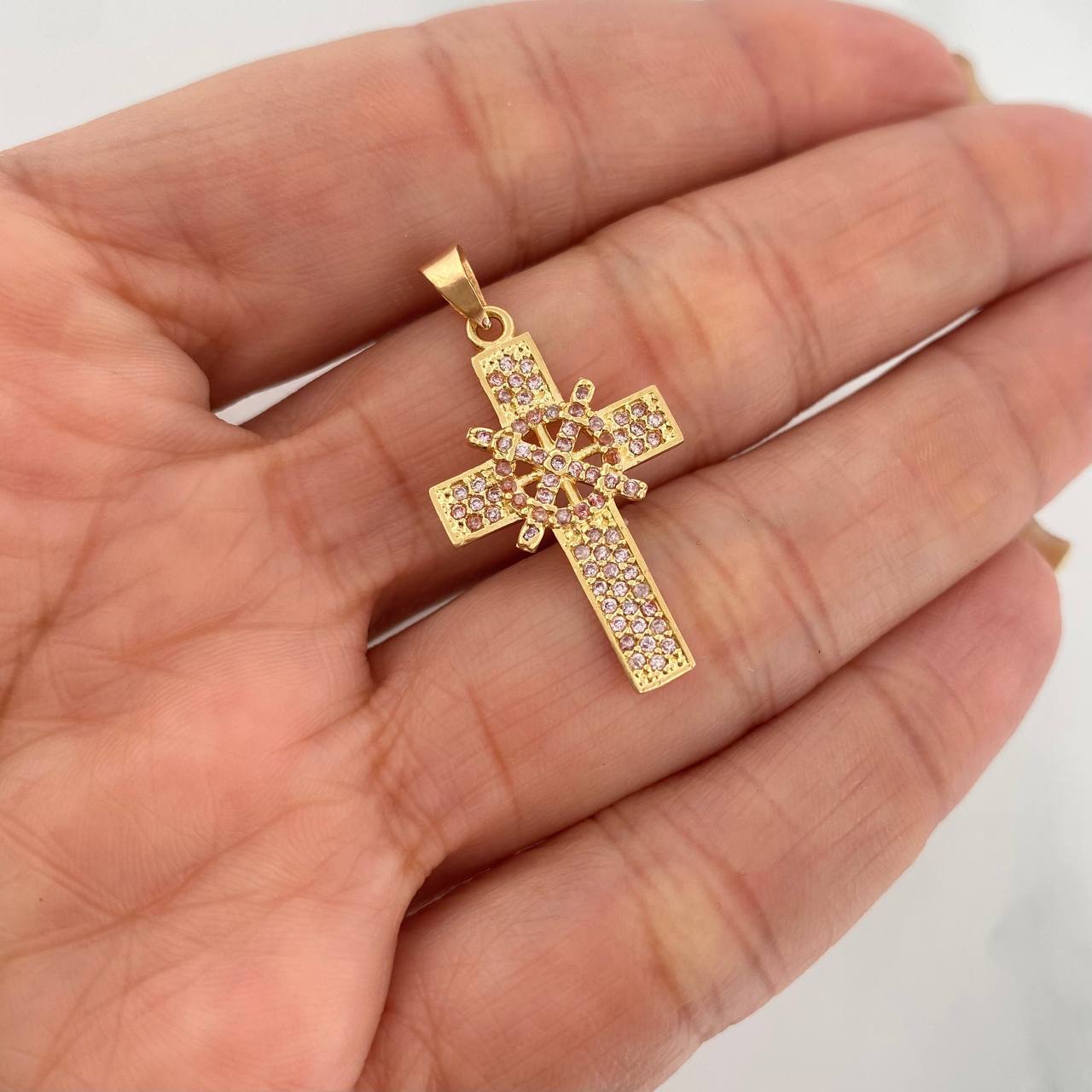 Dije Cruz Timón 2.65g / 1 1/4 in Oro Amarillo 18K