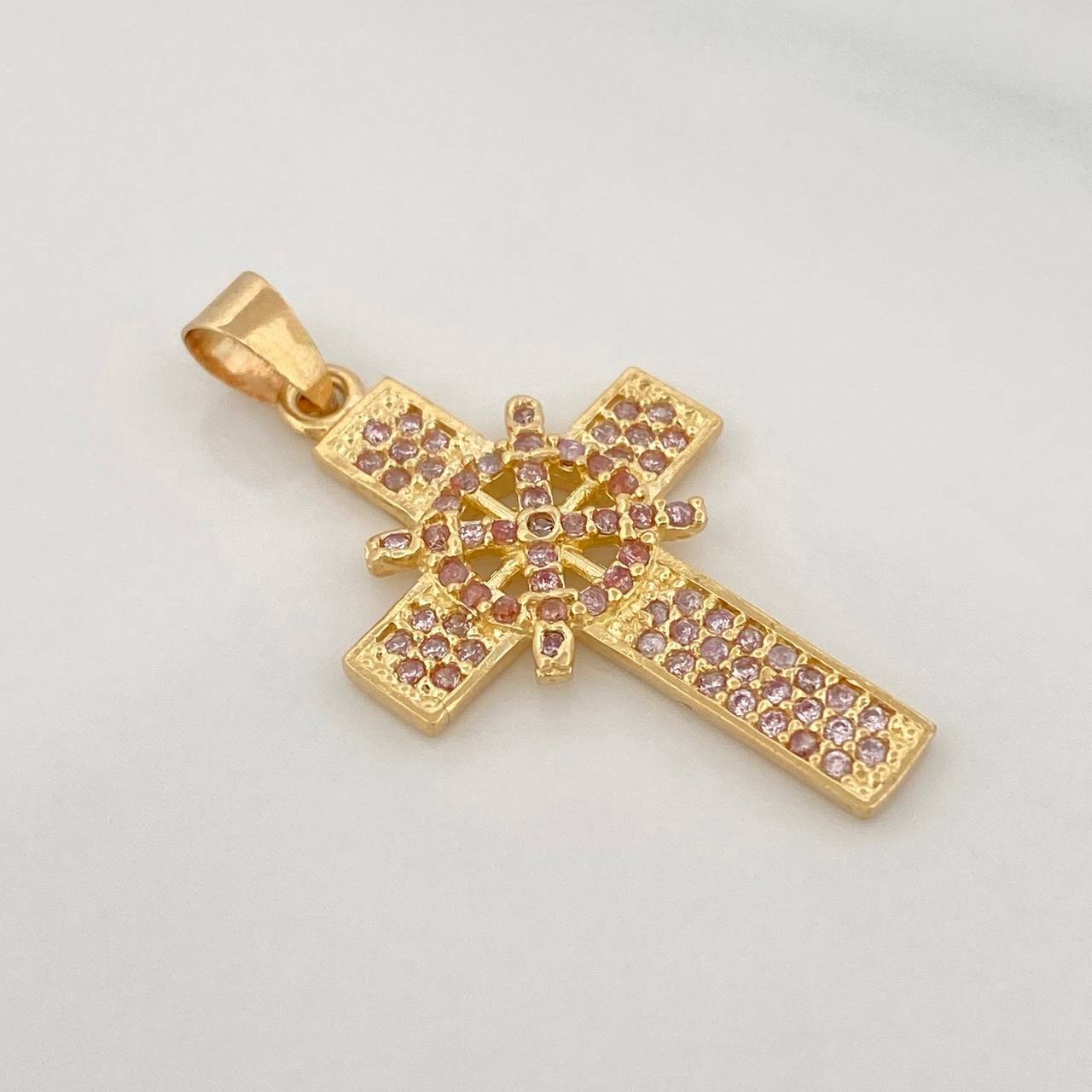 Dije Cruz Timón 2.65g / 1 1/4 in Oro Amarillo 18K