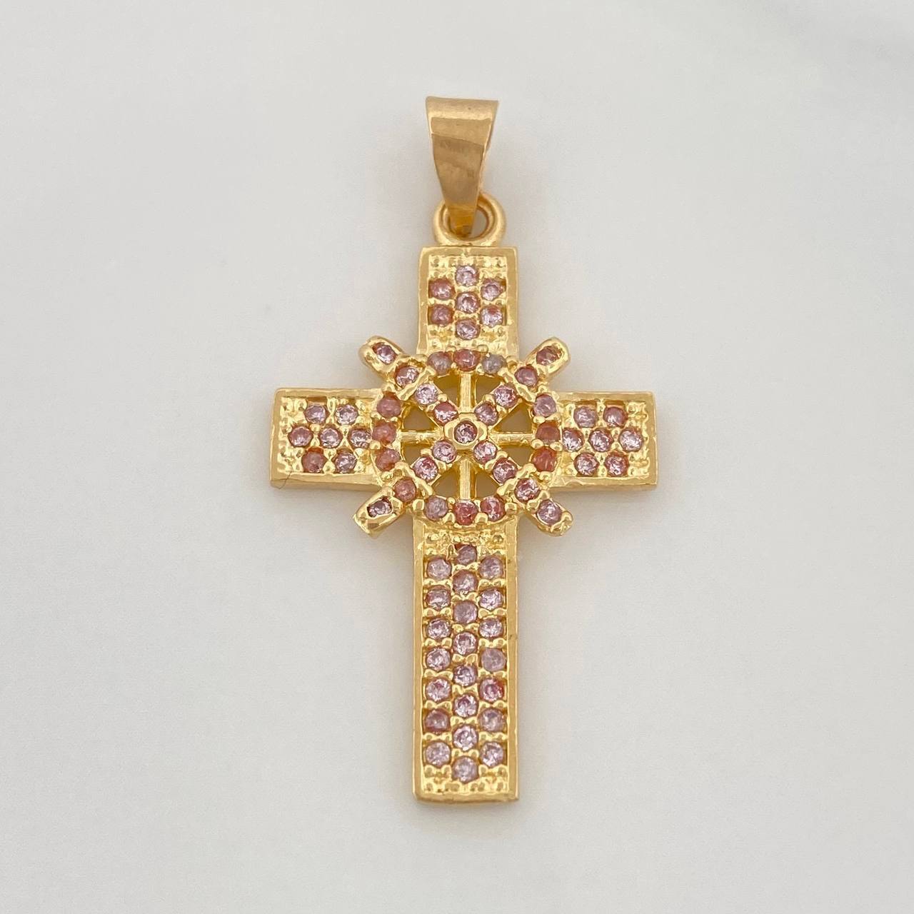 Dije Cruz Timón 2.65g / 1 1/4 in Oro Amarillo 18K