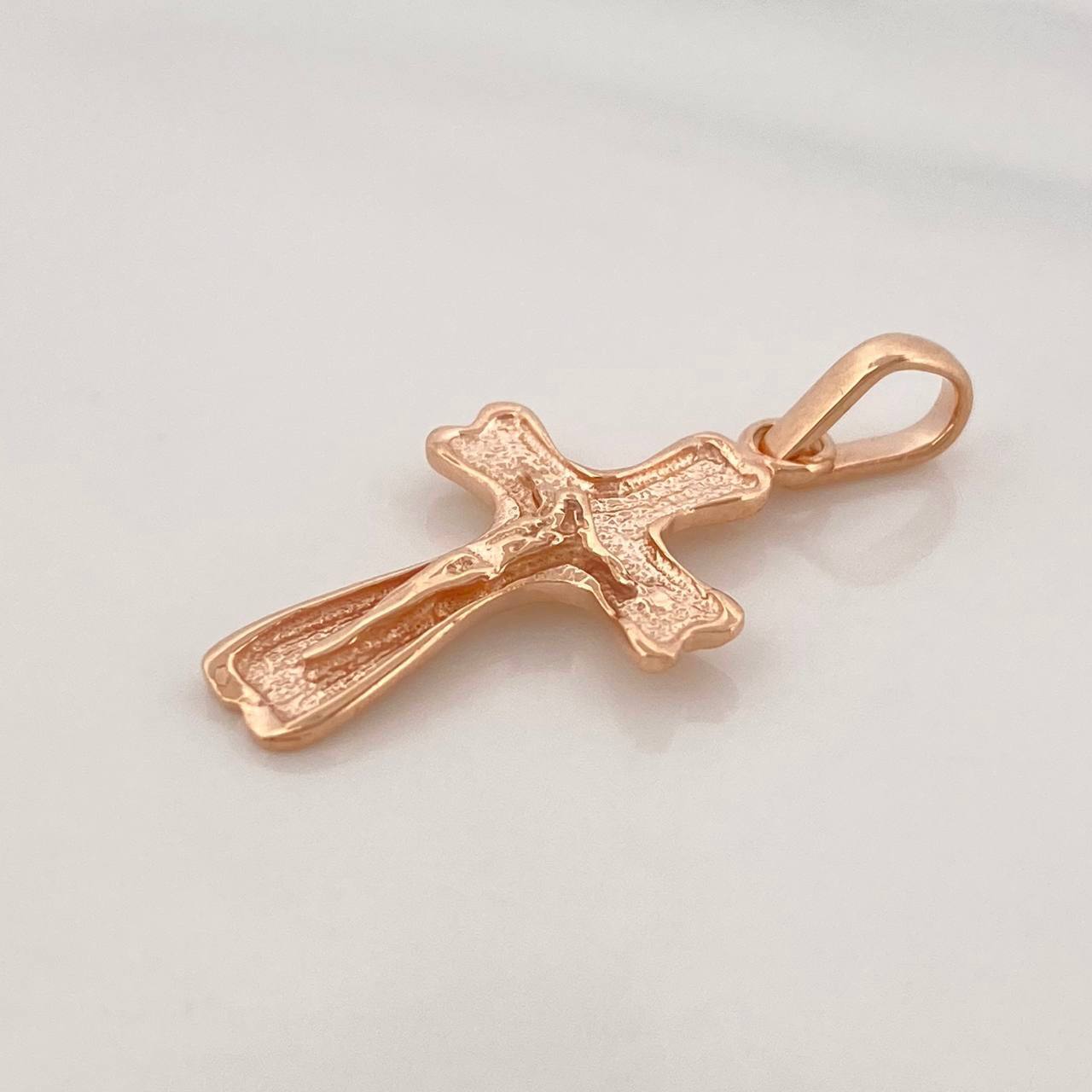 Pendant Cross Christ 1.25g / 1 in 18K Rose Gold