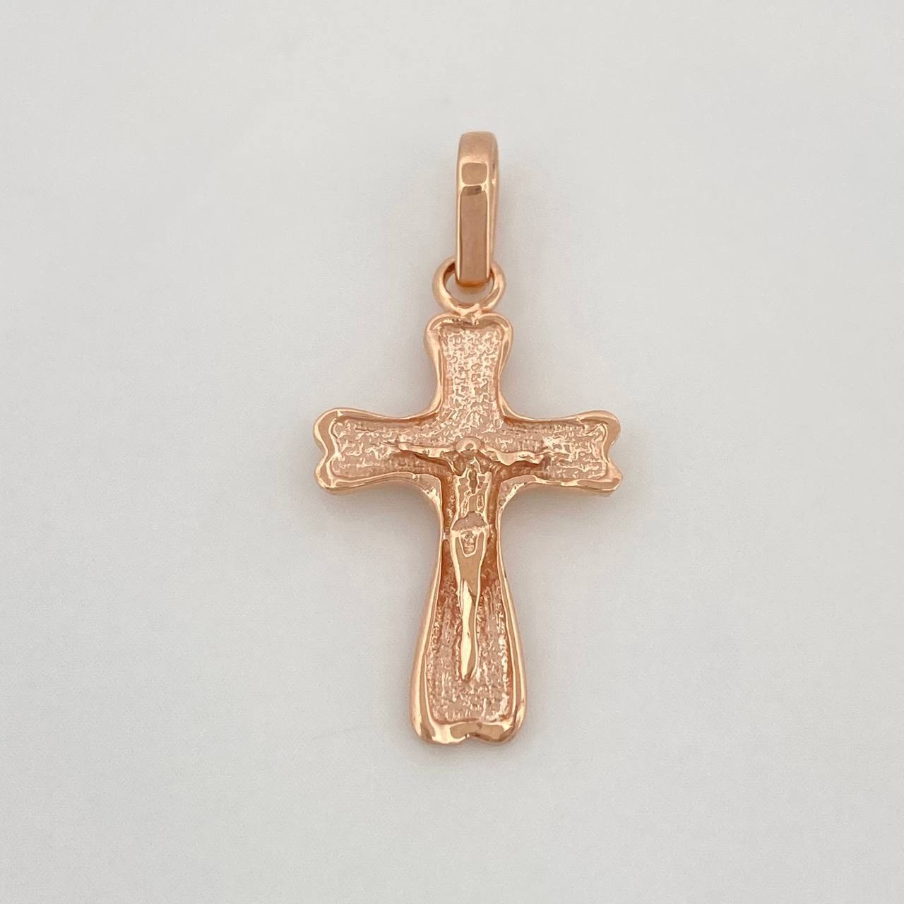 Pendant Cross Christ 1.25g / 1 in 18K Rose Gold
