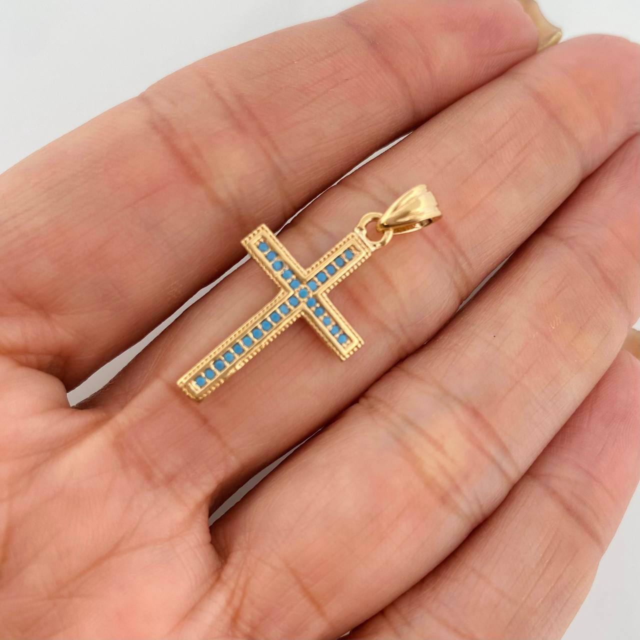 Pendant Cross 2.3g / 1 1/4 in Yellow Gold 18K