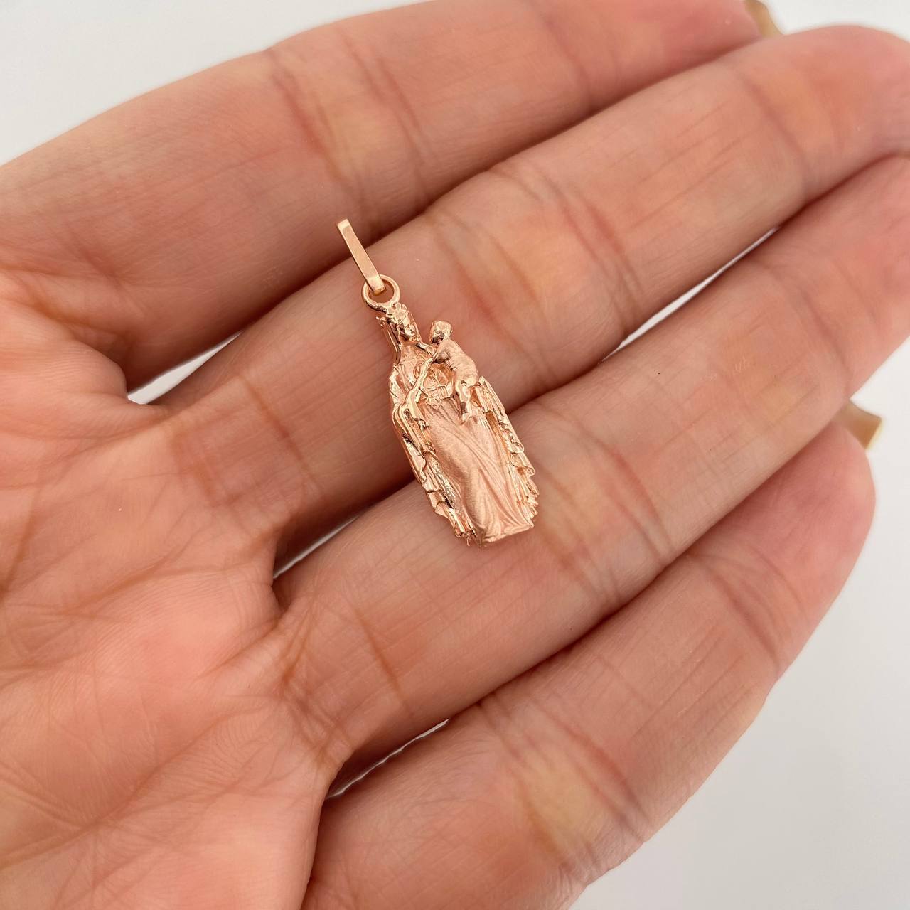 Pendant Virgen del Carmen 2.2g / 1 1/4 in 18K Rose Gold