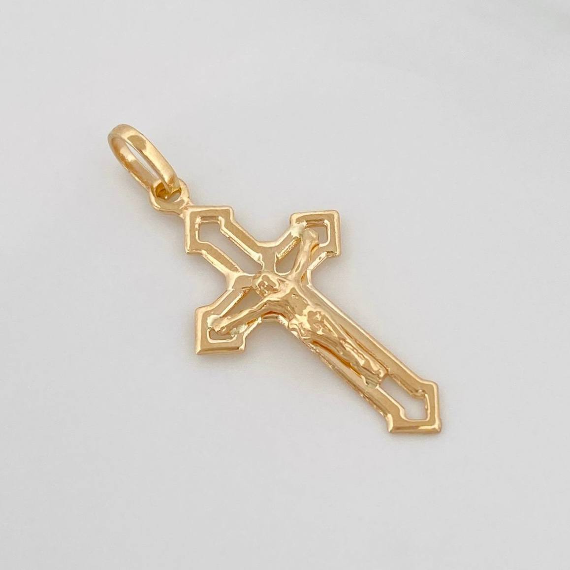 Dije Cruz Cristo 1.35g / 1 1/4 in Oro Amarillo 18K