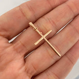 Pendant Plain Cross 1.05g / 1 1/2 in 18K Rose Gold
