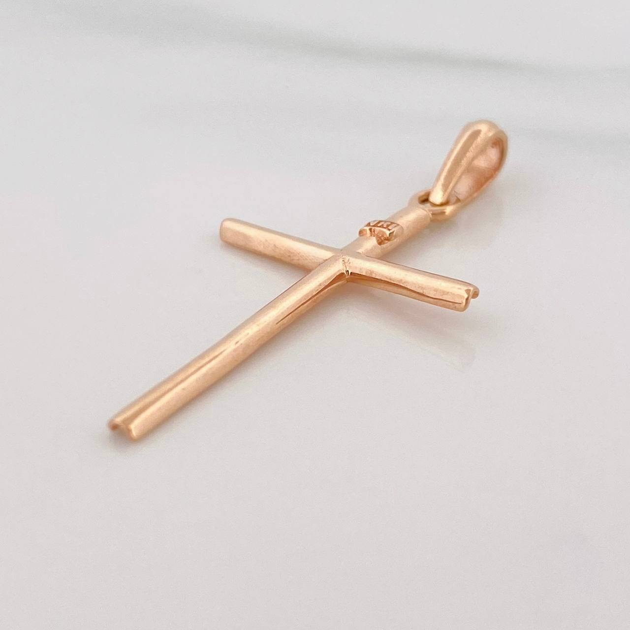 Pendant Plain Cross 1.05g / 1 1/2 in 18K Rose Gold