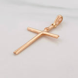 Pendant Plain Cross 1.05g / 1 1/2 in 18K Rose Gold