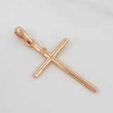 Pendant Plain Cross 1.05g / 1 1/2 in 18K Rose Gold