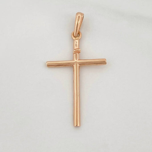 Dije Cruz Lisa 1.05g / 1 1/2 in Oro Rosa 18K